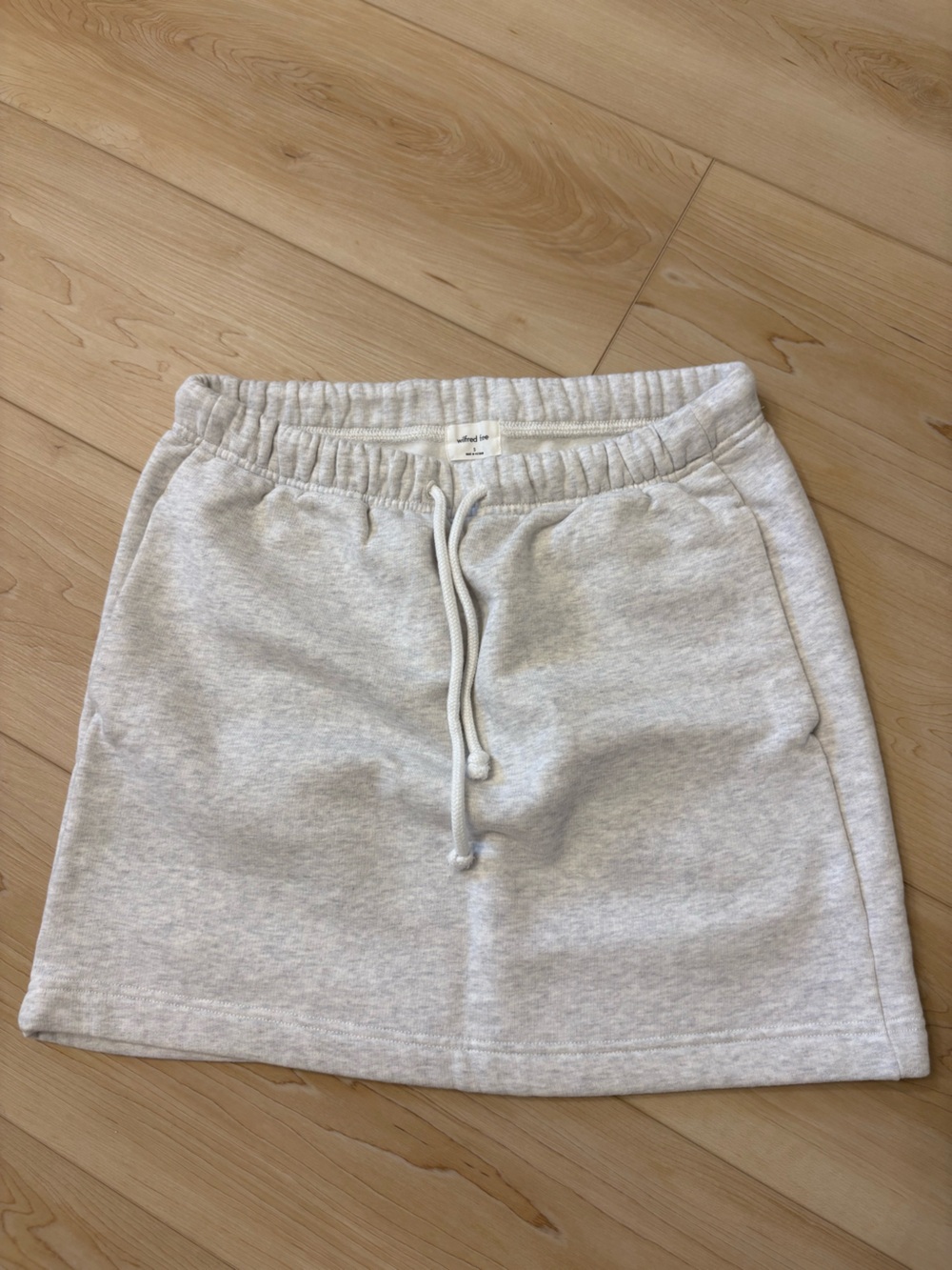 Wilfred Light Heather Gray Drawstring Mini Skirt